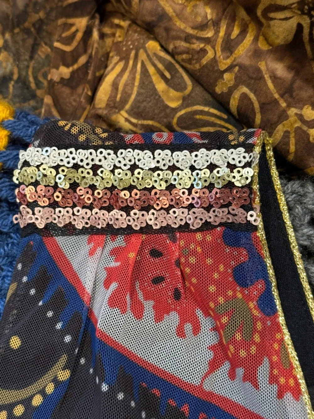 Desigual Black Multicolor Paisley V-Neck Mini Dress - Picture 7 of 8